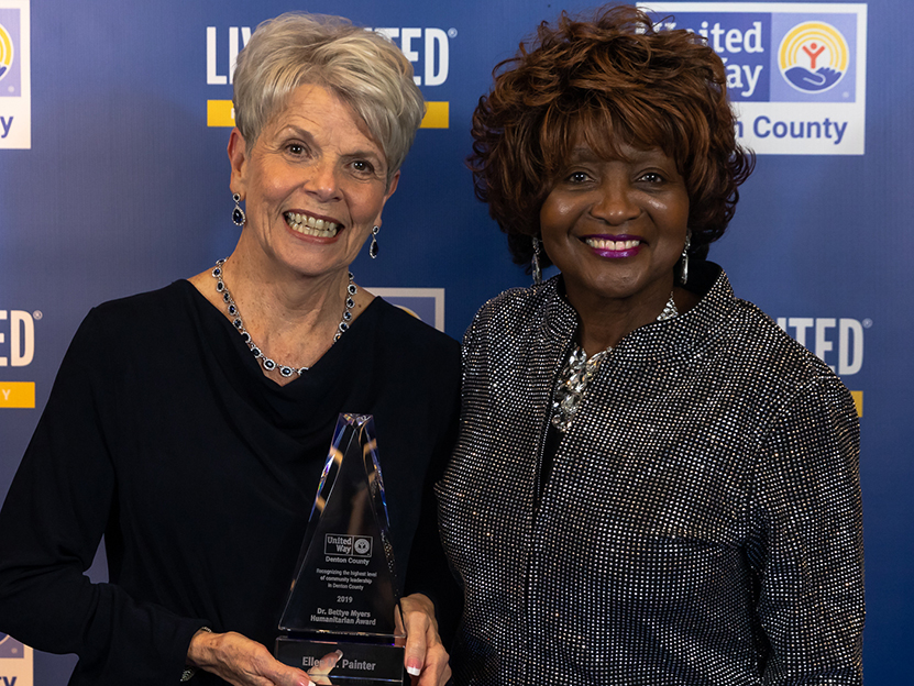 Ellen Painter poses with Bobbie Mitchell