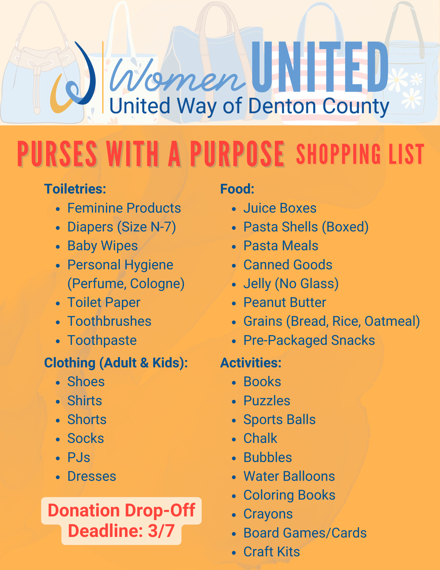 Purse with a Purpose flyer