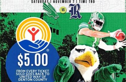 UNT Game Tickets 11/7 - $5 goes to UWDC